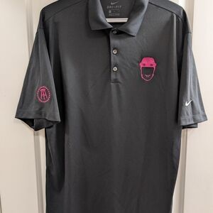 Nike Men's Black Polo with Pink Details